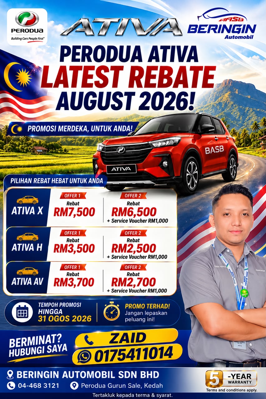 Promosi Perodua Ativa Ogos 2026